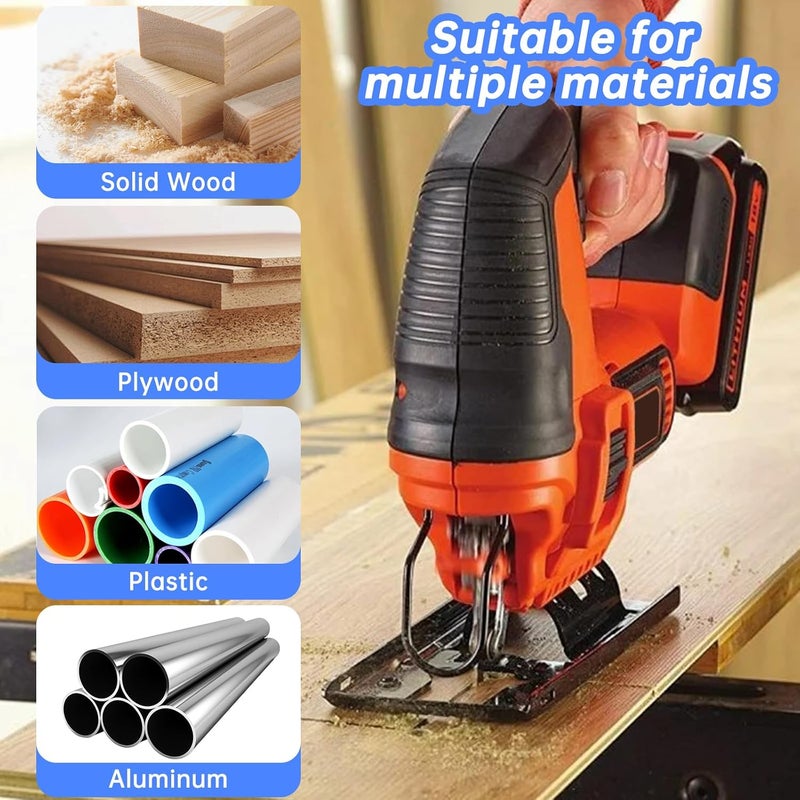 Runhike T Shank Jigsaw Blades Compatible with Black and Decker,25PCS Multi-Purpose HCS Jigsaw Blades Set Compatible with Black and Decker (T101AO, T144D, T118B, T118A, and T101B,Each 25pcs) - Image 4